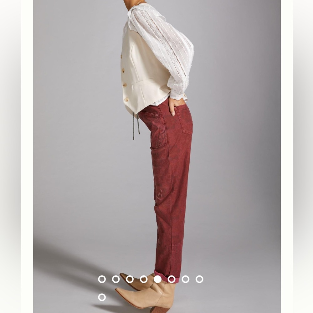 Anthropologie Pilcro Boho Artsy Patchwork High Rise Straight Leg Pants - Picture 4 of 13
